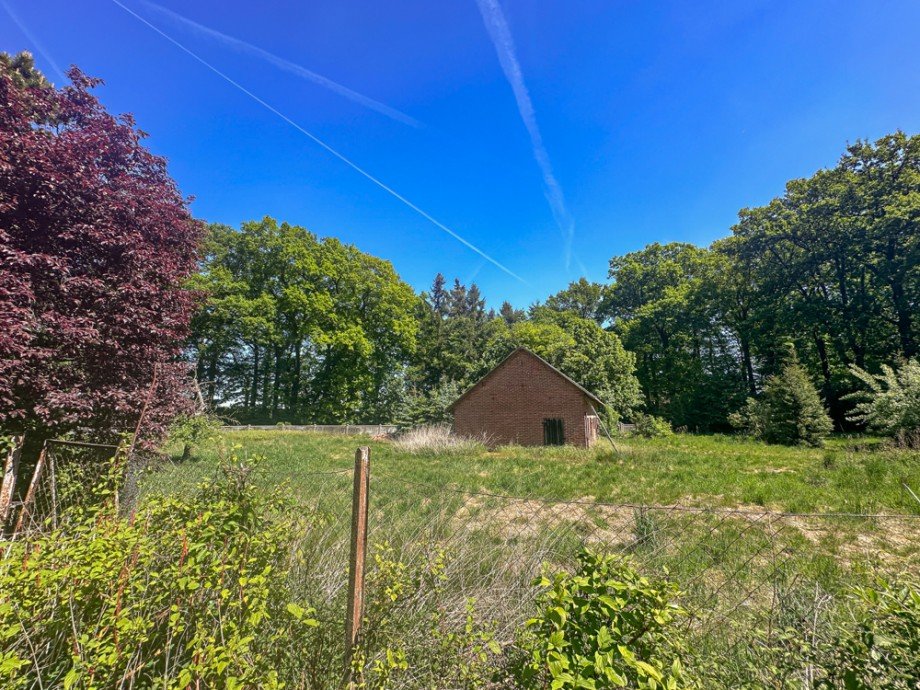 Wiese mit Nebengeb�ude Resthof Borstel / Schamwege