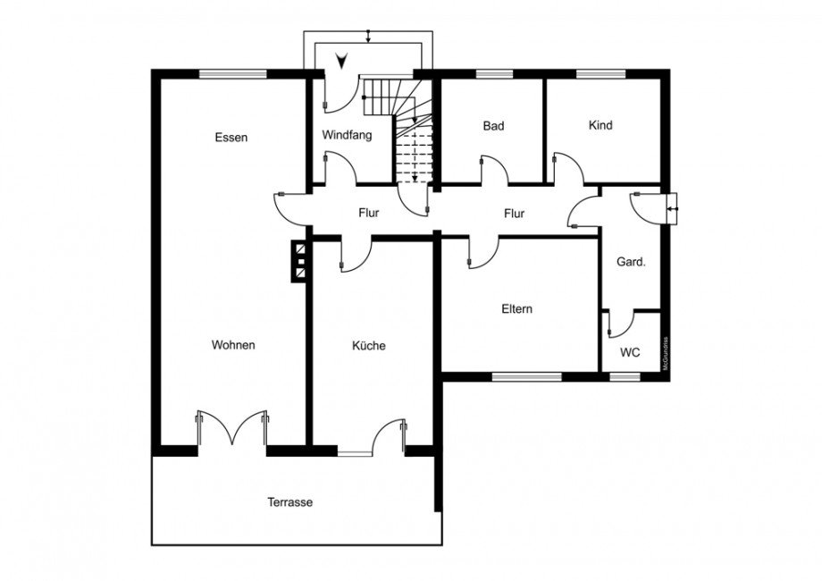 Grundriss EG Zweifamilienhaus Sulingen