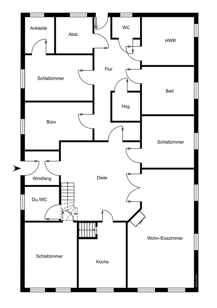 Grundriss EG Zweifamilienhaus Sulingen