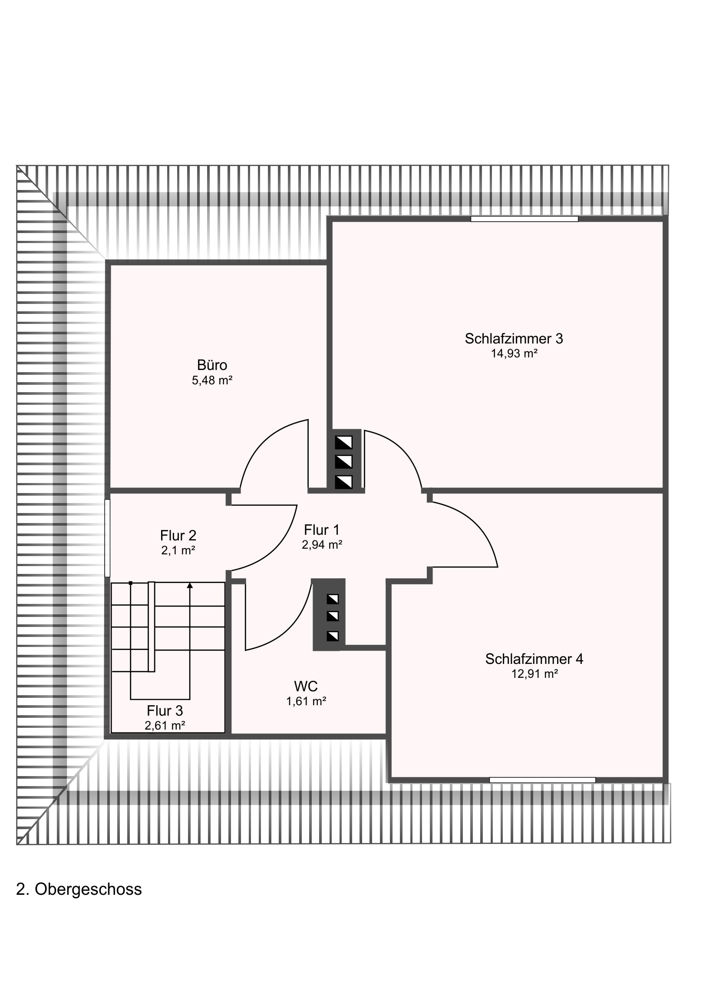 Grundriss 2 OG Doppelhaush�lfte Herford