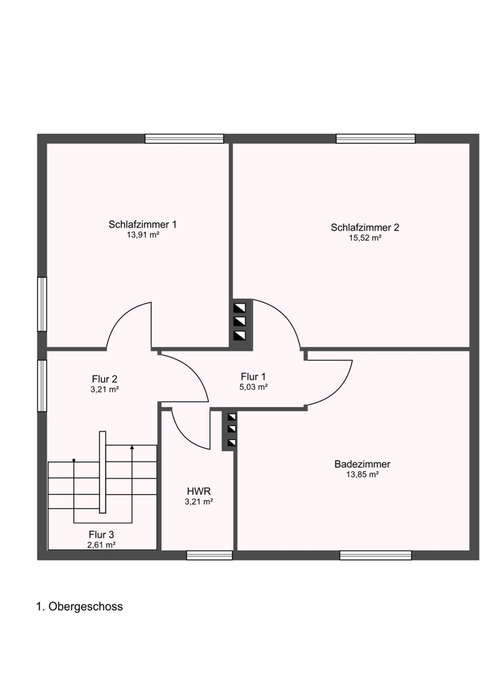 Grundriss 1 OG Doppelhaush�lfte Herford