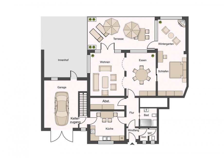 Grundriss Erdgeschosswohnung Siedenburg