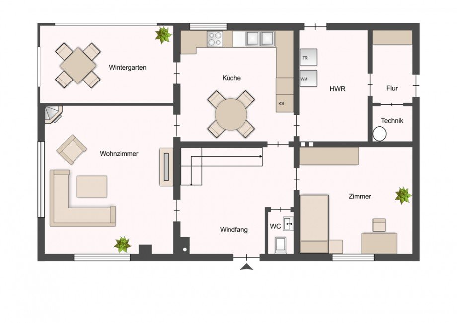 Grundriss EG Einfamilienhaus Wagenfeld