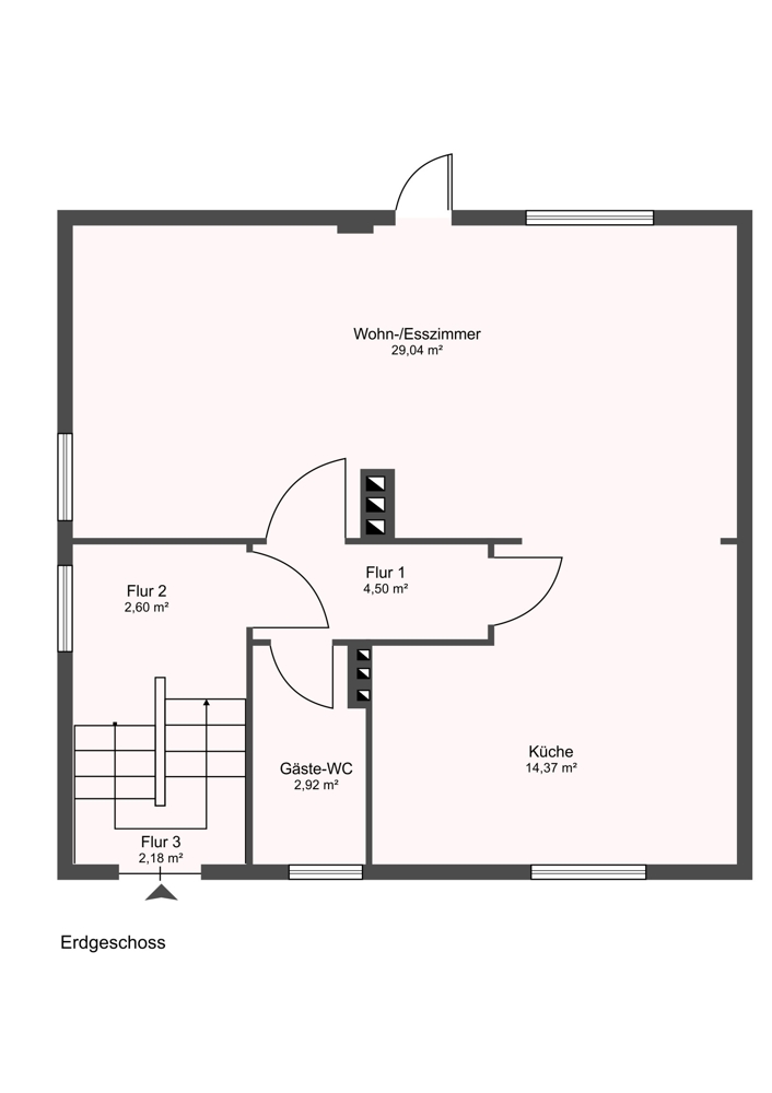 Grundriss EG Doppelhaush�lfte Herford