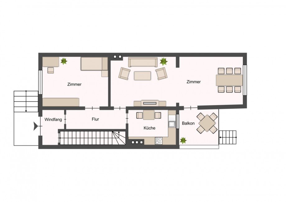 Grundriss EG Reihenmittelhaus Bremen