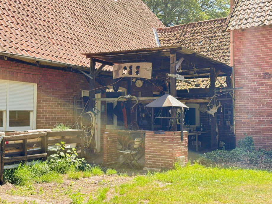 Terrasse mit Grillplatz Resthof Borstel / Schamwege